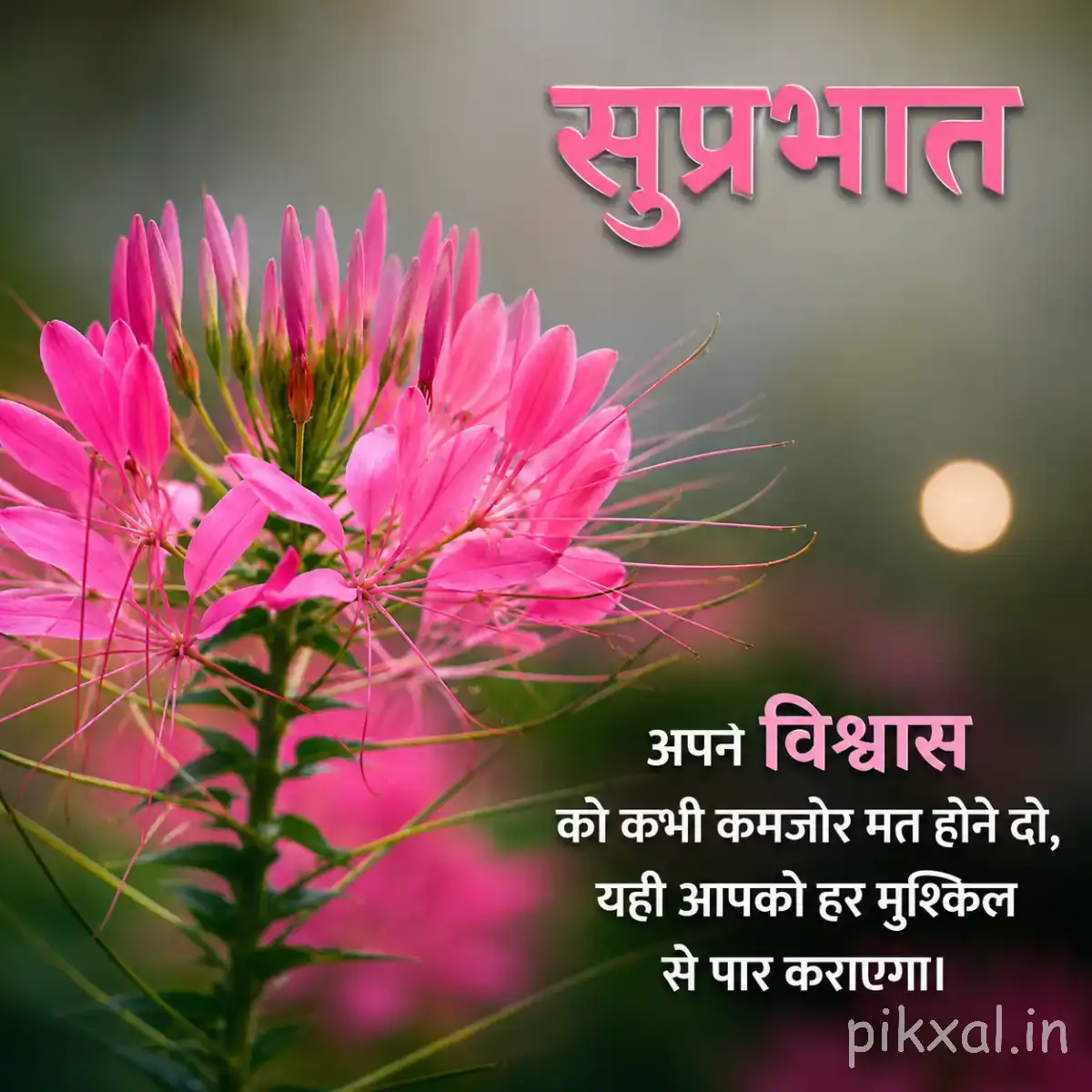 Dense cluster of bright pink flowers with thin radiating petals and green foliage against a softly blurred background