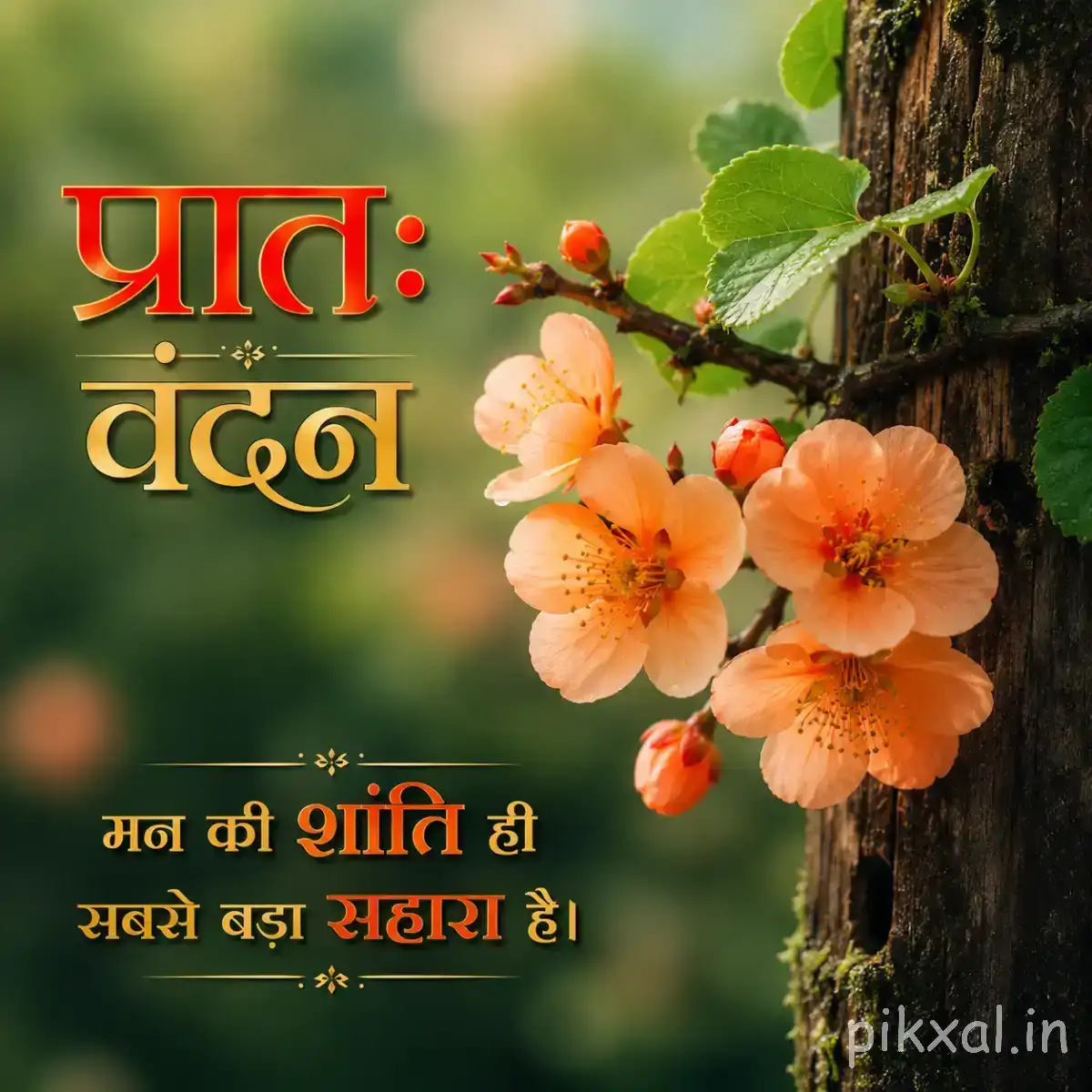 Small peach-orange flowers clustered along a leafy branch with unopened buds