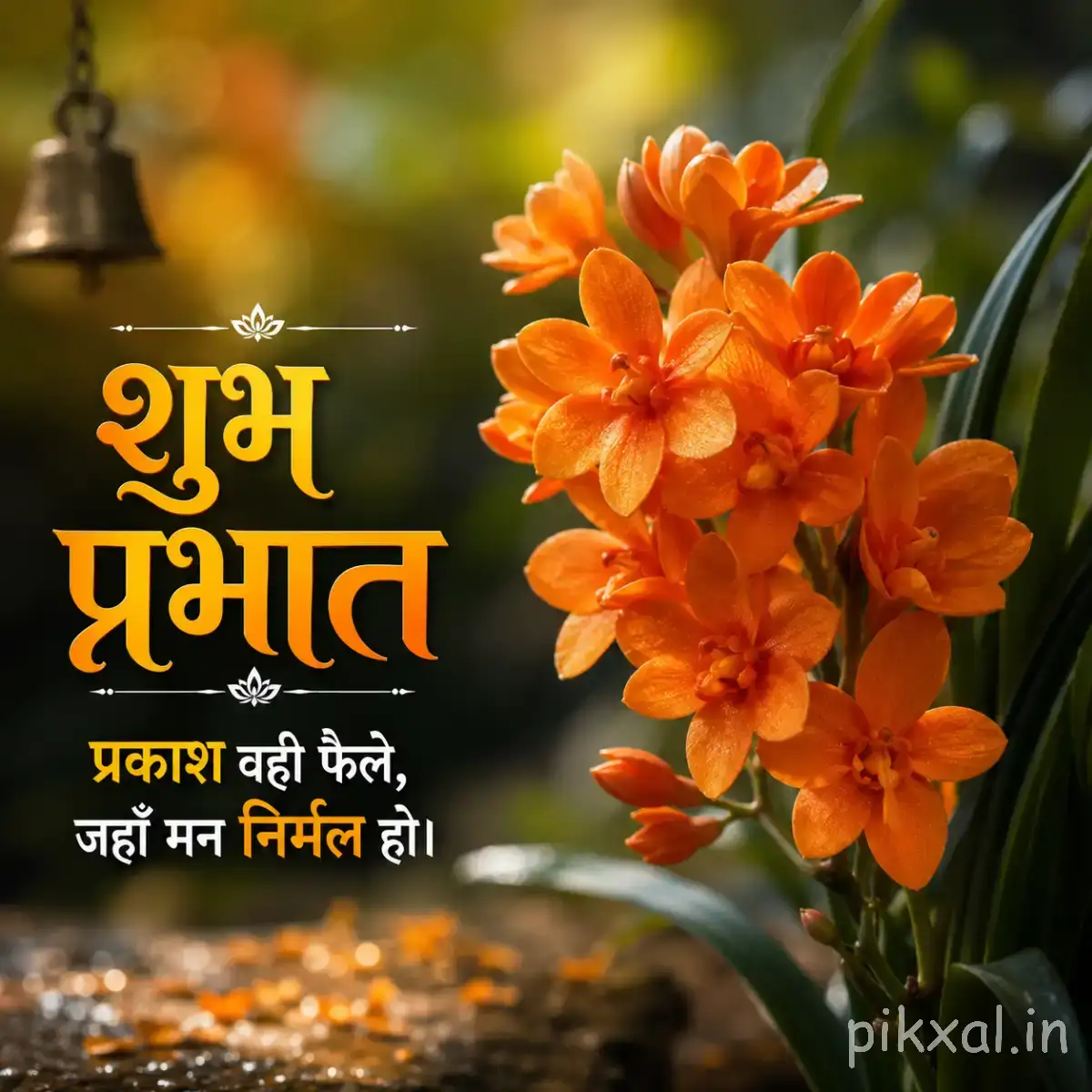 Cluster of orange flowers with green foliage against a softly blurred background