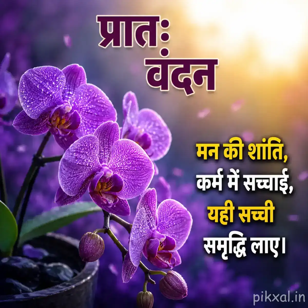 Cluster of purple flowers with rounded petals and dark centers arranged against warm blurred greenery