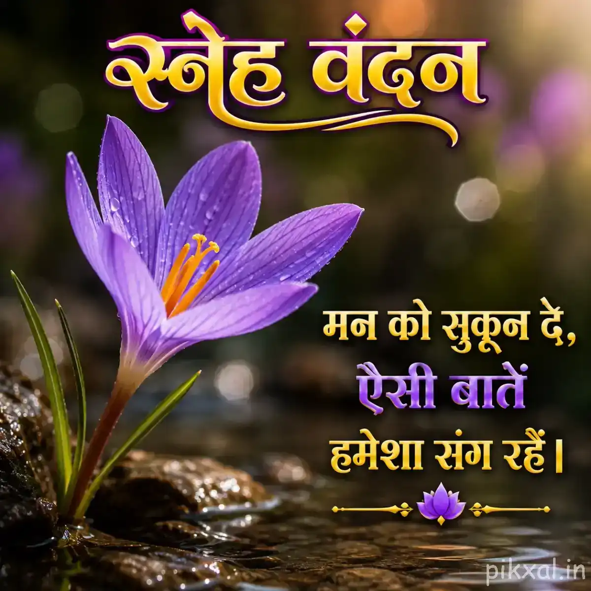 purple flower good morning images 77