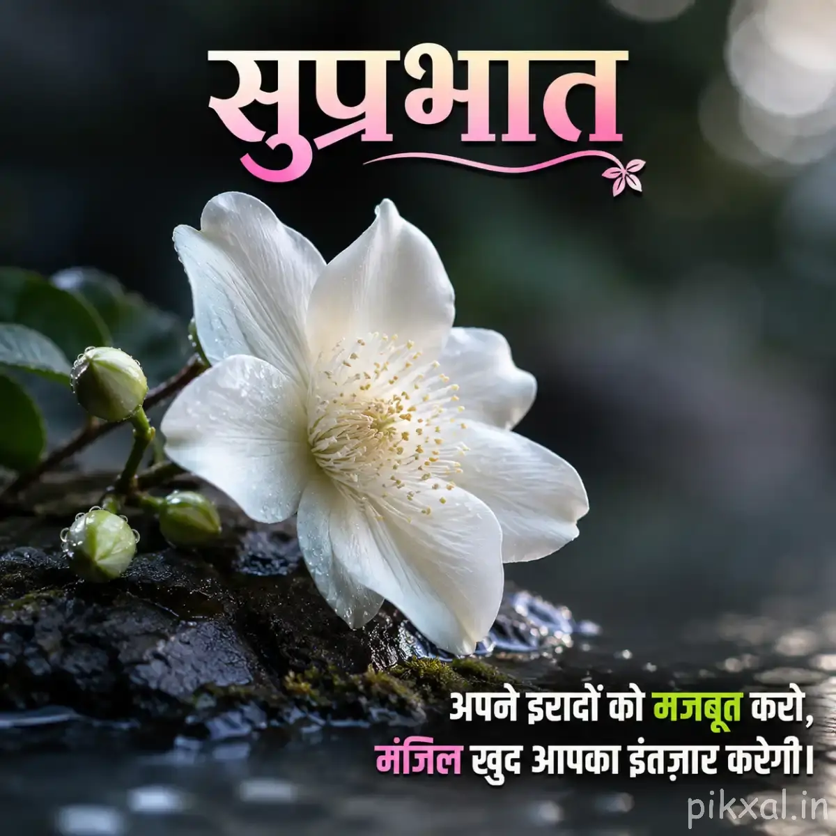 White flower good morning images with layered petals
