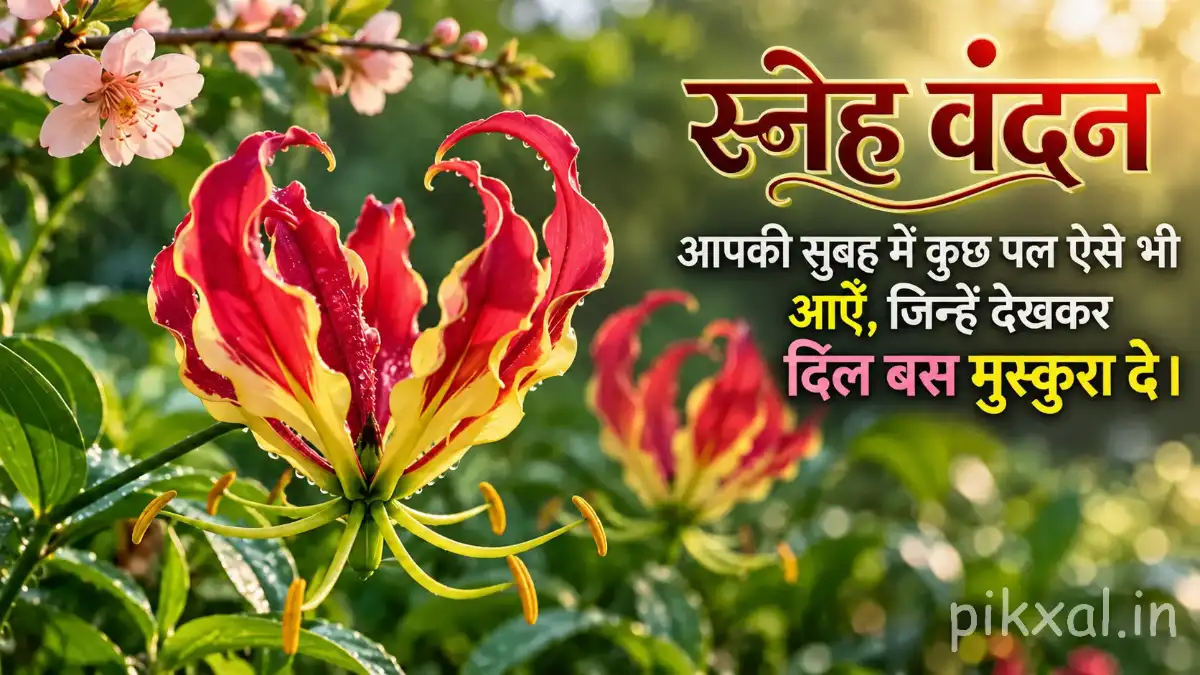 Beautiful flame lily Good Morning Flower Images