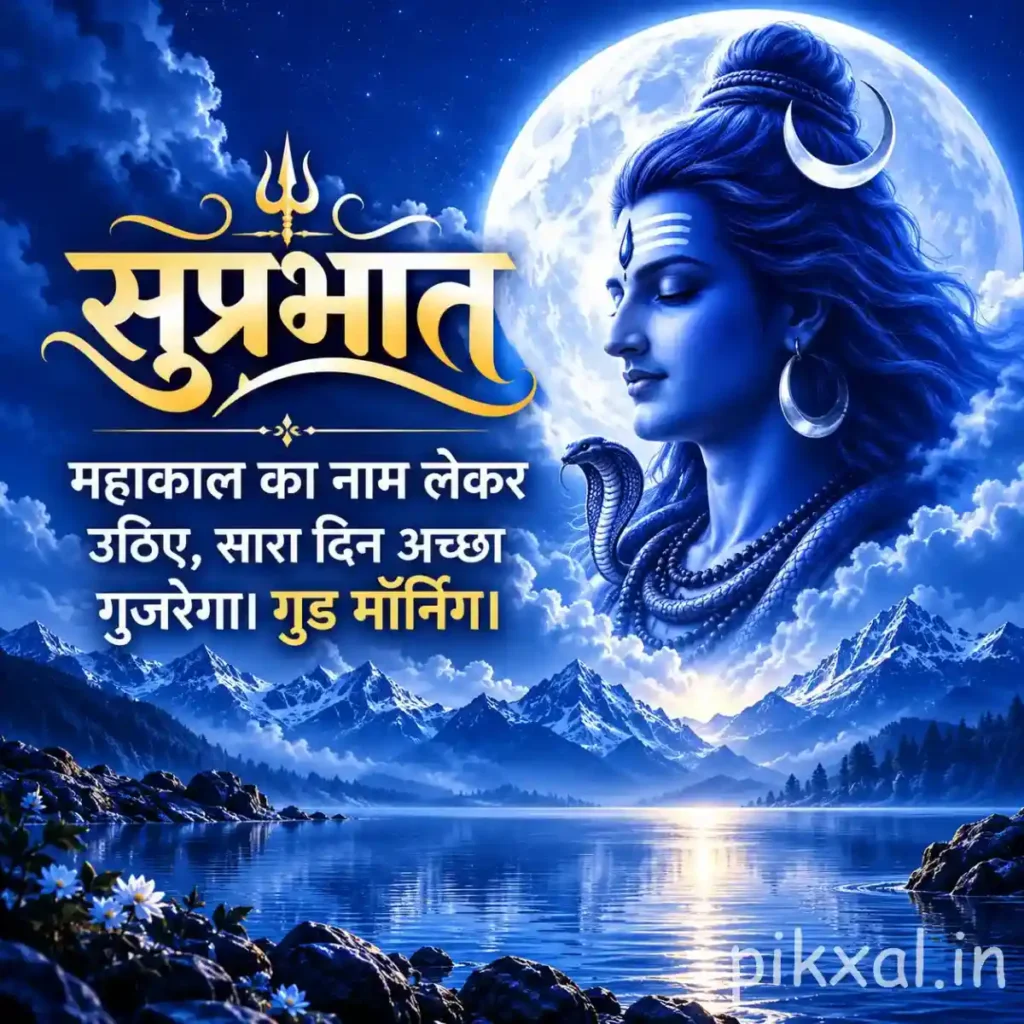 Beautiful Good Morning Monday God Images featuring Lord Shiva to start your day.